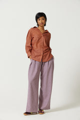 Taro Silk Button Down Shirt