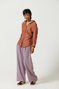 Taro Silk Button Down Shirt
