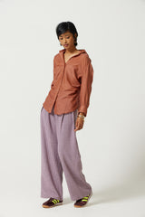 Taro Silk Button Down Shirt