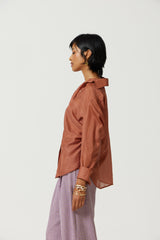 Taro Silk Button Down Shirt