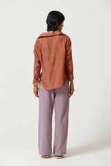 Taro Silk Button Down Shirt