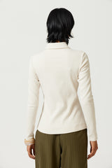 Mio Collared Rib Top