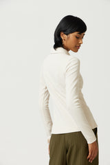 Mio Collared Rib Top