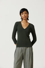 Alba Deep V-Neck Top