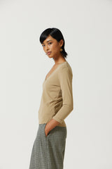 Alba Deep V-Neck Top