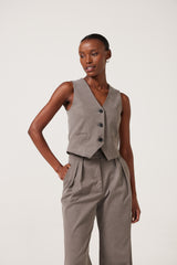 Delia Tailored Vest - Varsity Grey