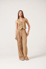 Delia Tailored Pant - Tobacco