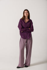 Taro Silk Button Down Shirt