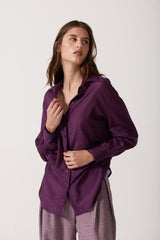 Taro Silk Button Down Shirt