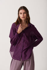 Taro Silk Button Down Shirt