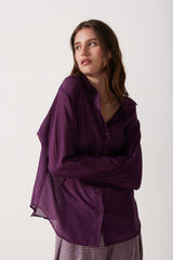 Taro Silk Button Down Shirt