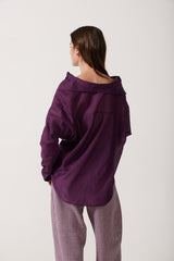 Taro Silk Button Down Shirt