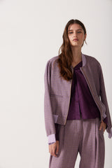 Taro Silk Button Down Shirt