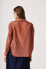 Taro Silk Button Down Shirt
