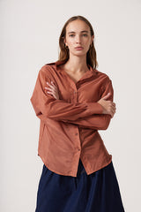 Taro Silk Button Down Shirt