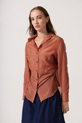 Taro Silk Button Down Shirt