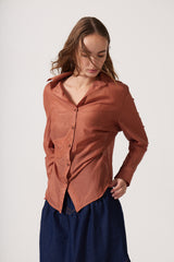 Taro Silk Button Down Shirt