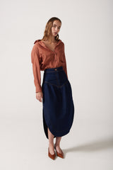 Taro Silk Button Down Shirt