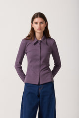 Mio Collared Rib Top