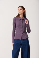 Mio Collared Rib Top