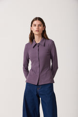 Mio Collared Rib Top