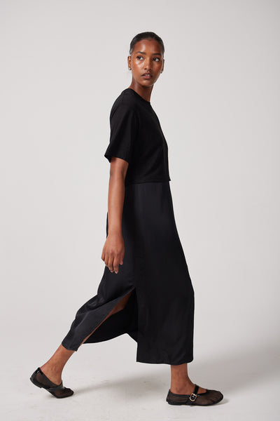 Zoe Paneled Slip Dress + Hemp Tee Two-In-One