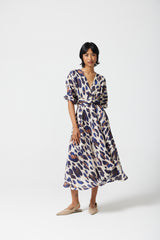 Wylie Wrap Dress - Painted Leopard