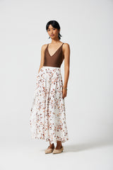 Valentina Printed Linen Skirt