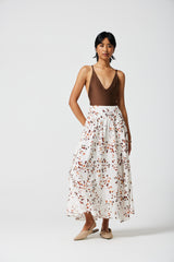 Valentina Printed Linen Skirt