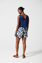 Alexa Printed Linen Shorts