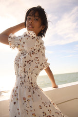 Izrah Printed Linen Dress